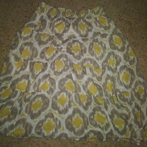 Old Navy Long Yellow & Gray Skirt